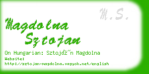 magdolna sztojan business card